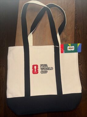FIFA World Cup Canvas Tote Bag - Cream & Black